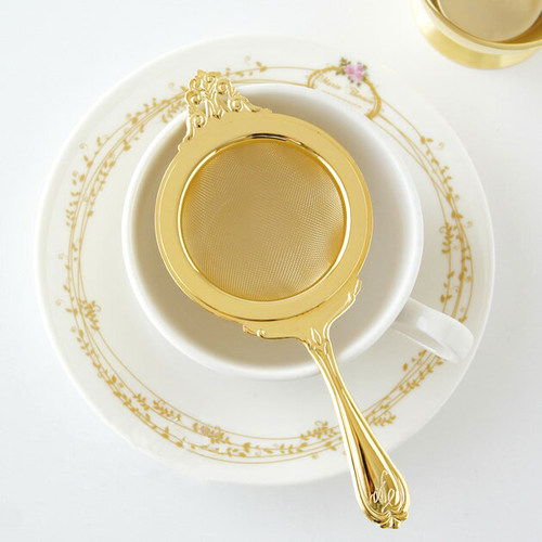 elfin高桑金属手持带底托滤茶器