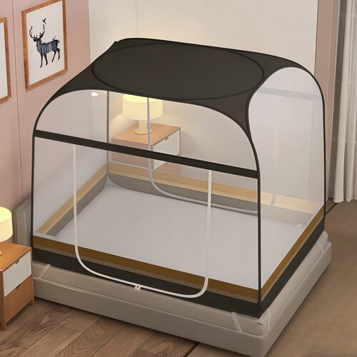 蚊帐蒙古包懒人免安装家用1.5m床双人折叠卧室1.8米单门宿舍1.0M