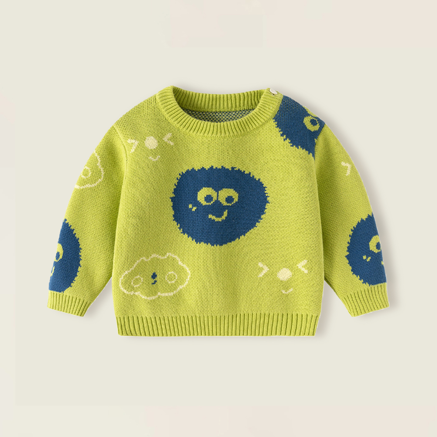 宝宝毛衣男童秋冬款纯棉双层加厚