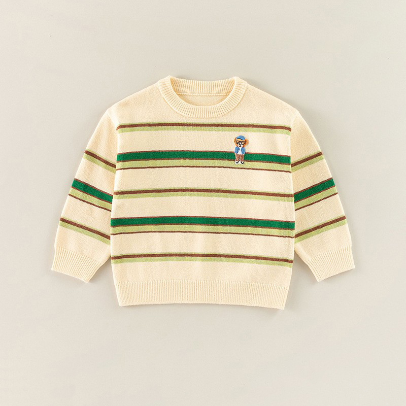 男童条纹毛衣秋冬打底针织衫