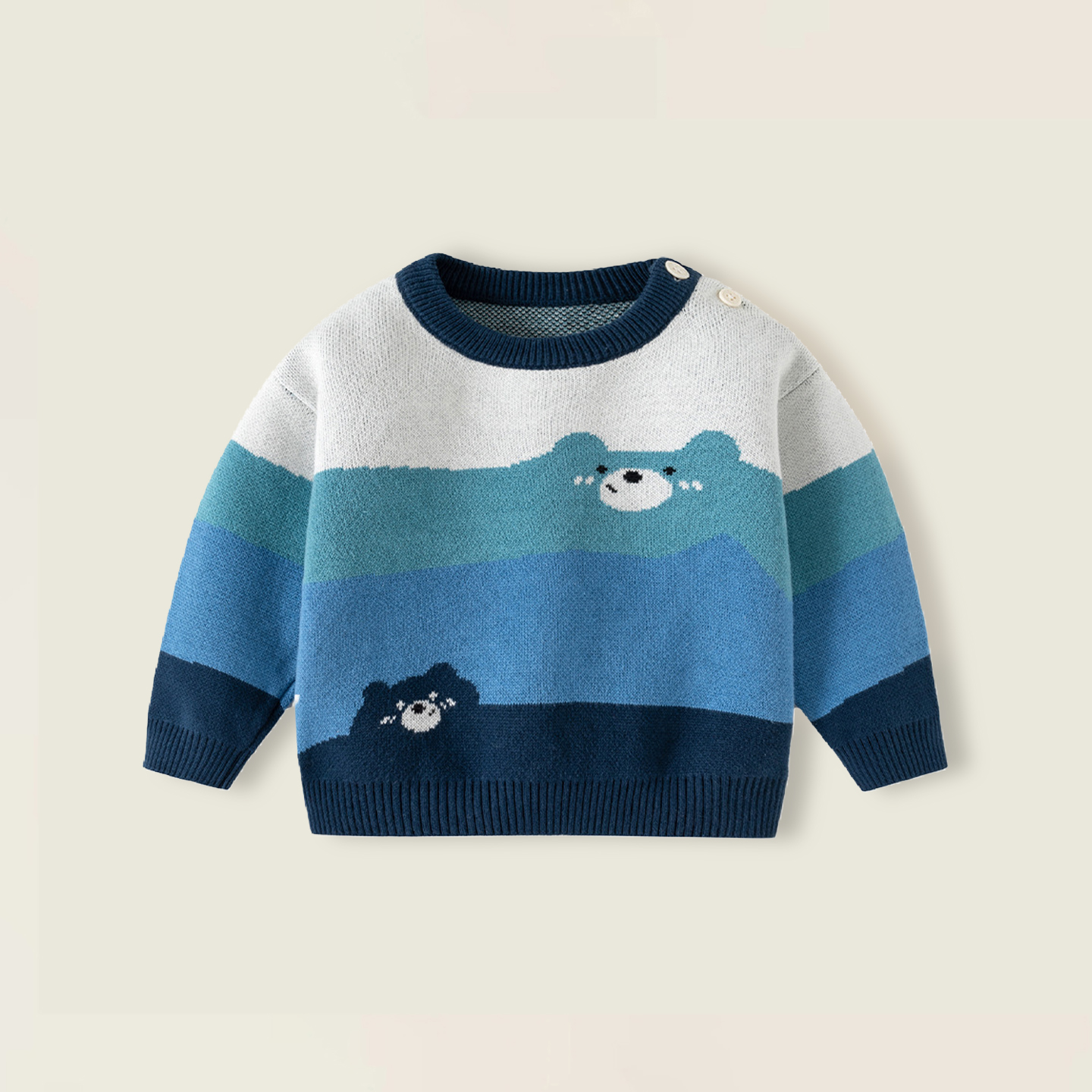 男宝宝毛衣秋冬款小熊内搭针织衫