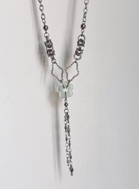 日韩系ins风镂空花朵几何打结拼接项链小众设计感甜酷y2k复古叠戴