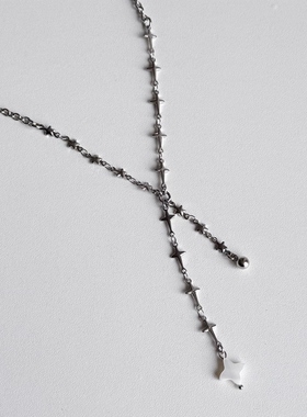 日韩系ins风复古十字星五角星流苏拼接项链小众y2k甜酷简约日常