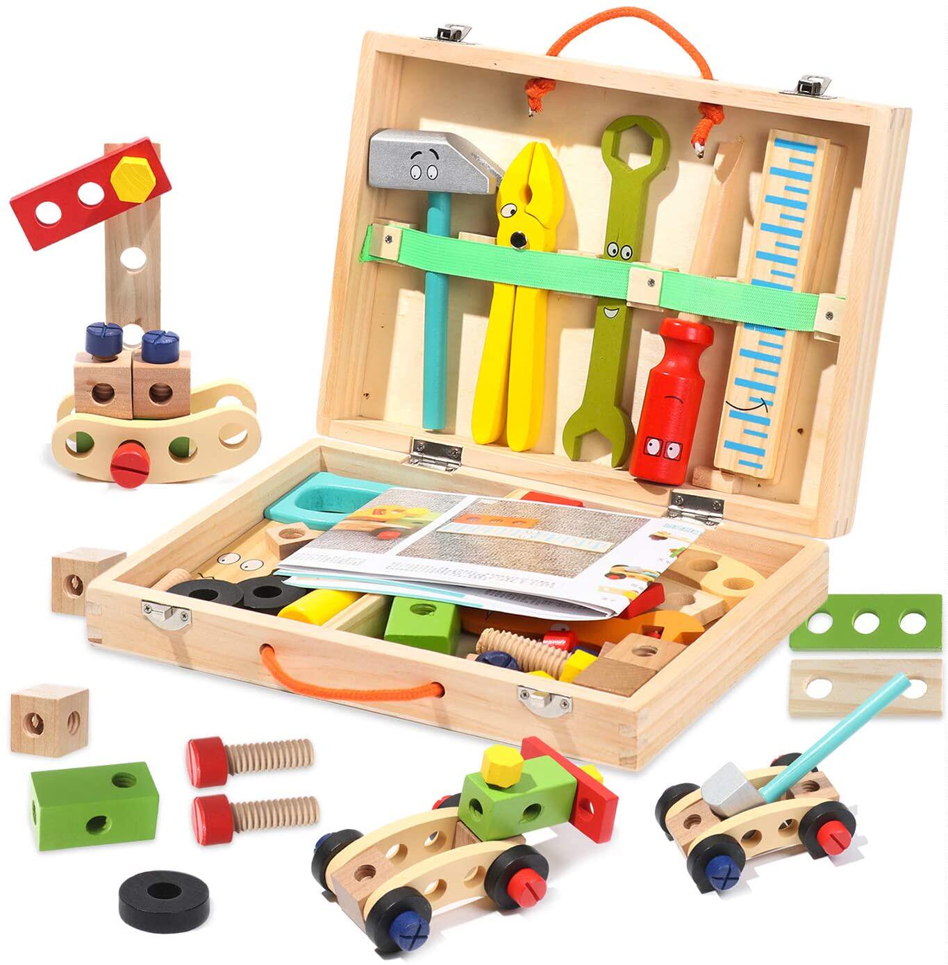 Wooden Simulation Toolbox Kit DIY Construction Kids Toy