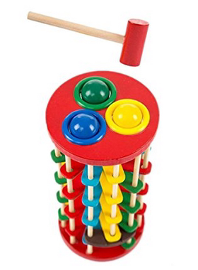 Wooden Pound and Roll Educational Hammering Toy for Kids