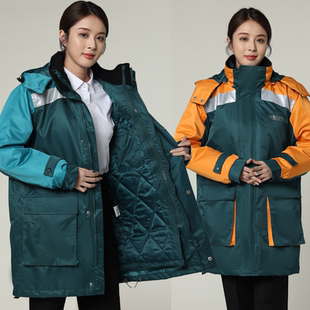 冬季 工作服EMS棉大衣内胆可拆卸 邮政速递棉服邮局棉袄加厚中长款