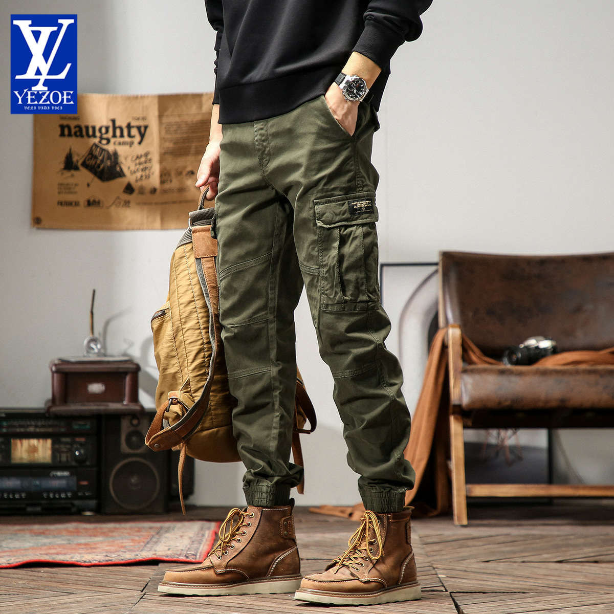 春季美式简约百搭工装裤简约