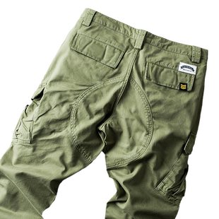 YEZOE弹力美式工装裤军绿色宽松直筒男士休闲裤新款潮裤子25秋冬