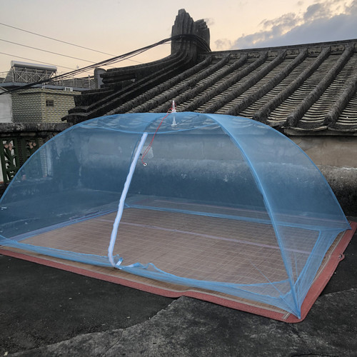免安装伞形单门拉链成人蚊帐罩大人宿舍户外工地打地铺无底防蚊罩