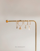 「Hap Sum」美产14K包金夏日心形 贝壳吊坠极简叠戴可爱圆环耳环