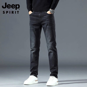 直筒潮牌水洗高端加绒休闲裤 吉普牛仔裤 子 2025新款 修身 男士 秋冬季