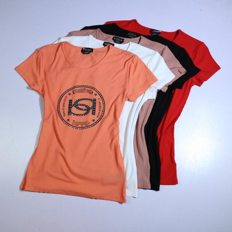 短袖t恤字母修身显瘦高弹力上衣