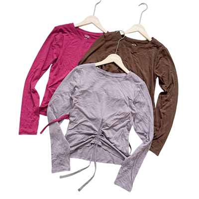 新抽绳修身运动长袖瑜伽服上衣