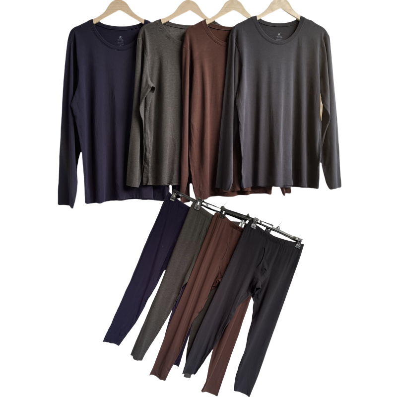 倍暖柔暖肌底衣男秋衣秋裤保暖内衣套装加厚发热冬季保暖