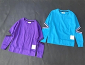 宽松韩系上衣镂空露手肘运动休闲圆领彩条春秋抓绒字母长袖 卫衣潮