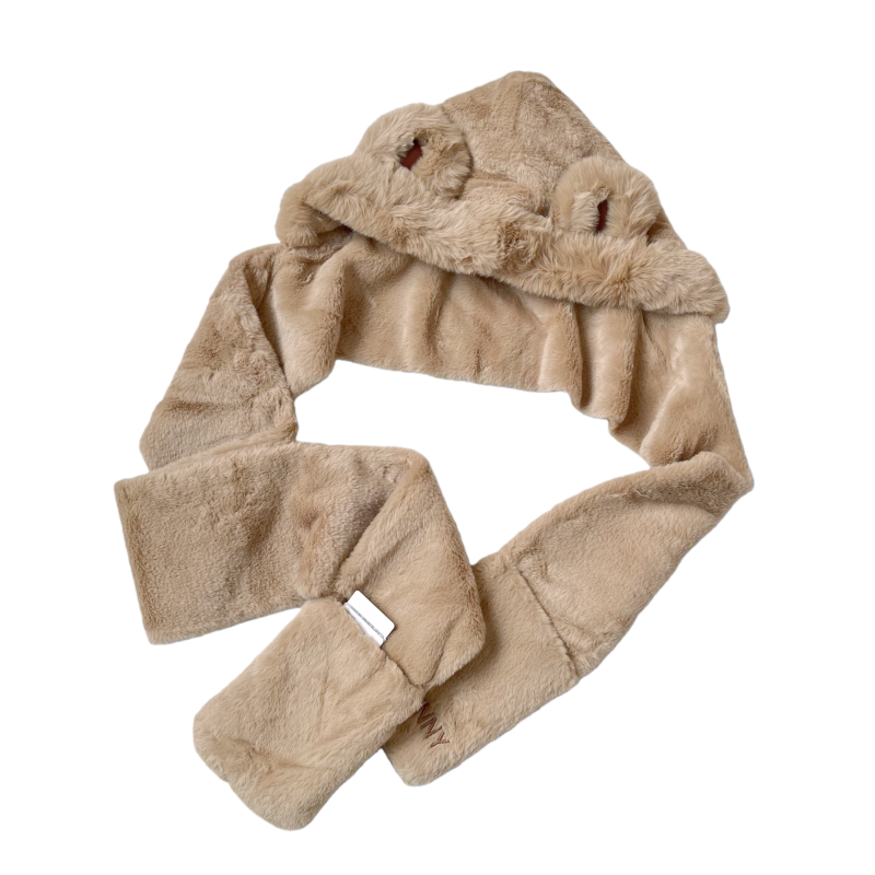 可爱小熊毛绒帽子围巾一体女冬季骑车保暖加厚连帽围脖手套三件套,服饰配件/皮带/帽子/围巾,三件套,淘宝优惠券,粉丝福利购,淘宝优惠卷