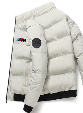 bmw汽车F1赛车工作服外套秋冬季羽绒棉服宝马联名工装男休闲男装