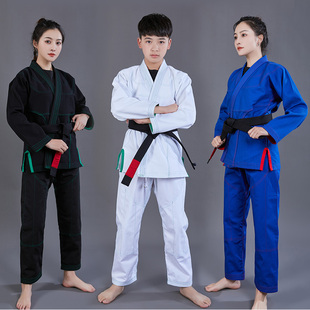 巴西柔术服BJJ GI柔术服专业儿童成人柔术道服男女蓝白黑色定制