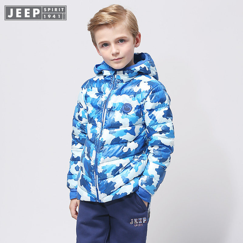 20日0点预售：JEEP 吉普童装 男女童连帽羽绒服外套
