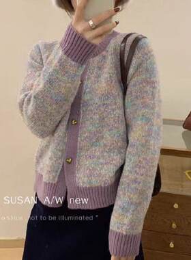 小香风毛衣开衫外套女短款上衣