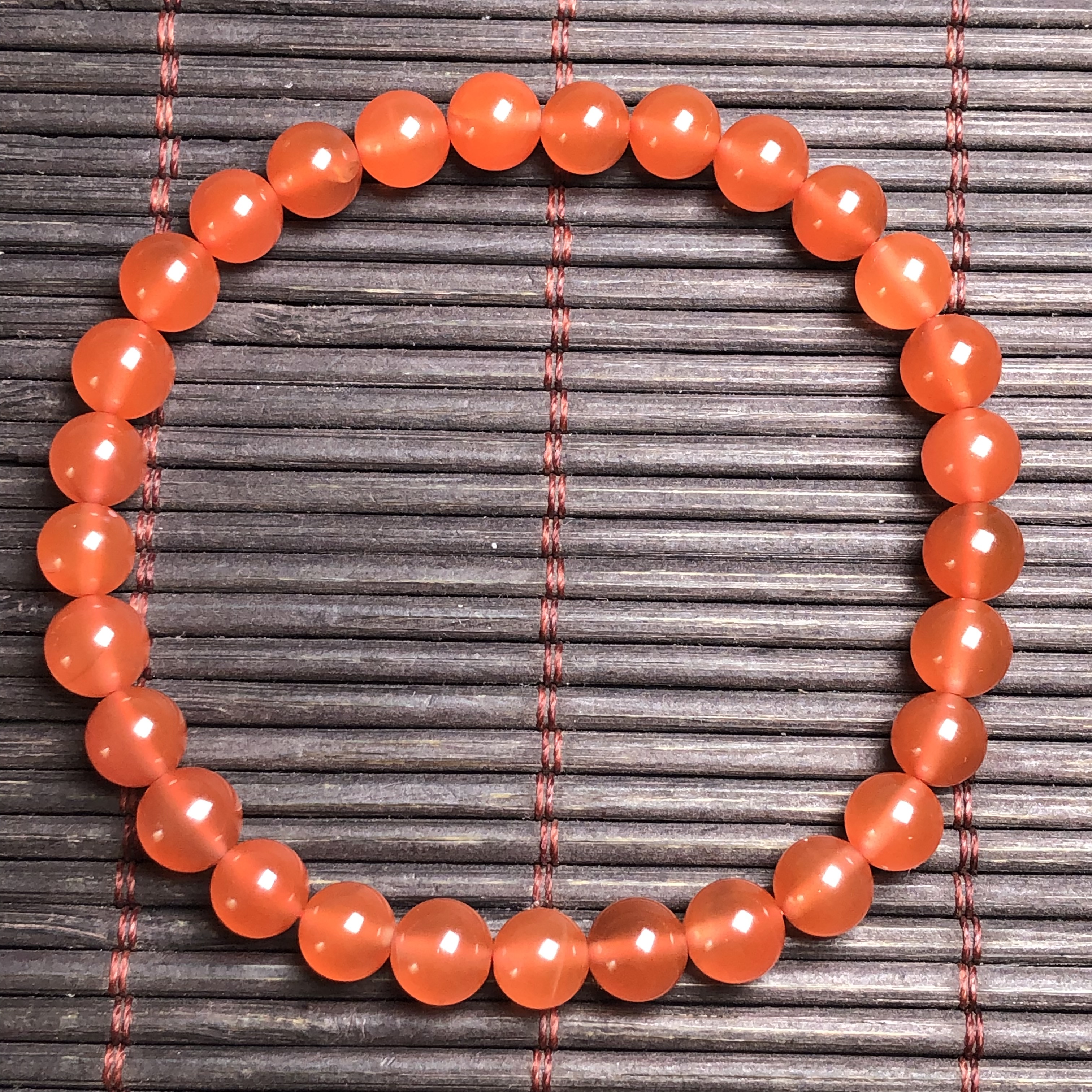 保山南红玛瑙天然原矿冰红单圈女士女款手串圆珠手链6mm