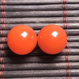 川料南红玛瑙无裂天然原矿樱桃红柿子红对珠圆珠配珠配饰12.3mm