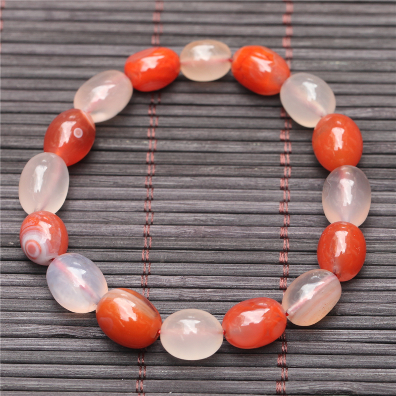 南红玛瑙原矿杨柳料单圈随型手串