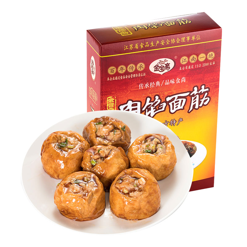 无锡土特产面筋塞肉金宝斋肉馅面筋熟食卤味肉丸子