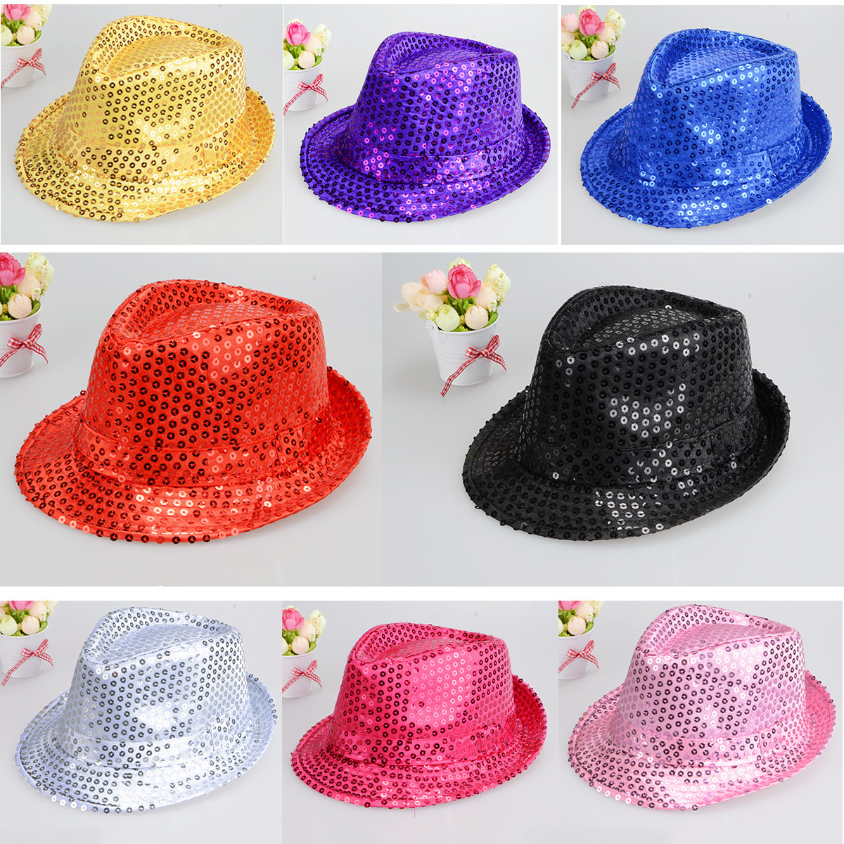 儿童爵士帽子 韩版幼儿亮片小礼帽男女黑色亮片帽舞蹈帽子表演帽,模玩/动漫/周边/娃圈三坑/桌游,聚会装饰帽子,淘宝优惠券,粉丝福利购,淘宝优惠卷