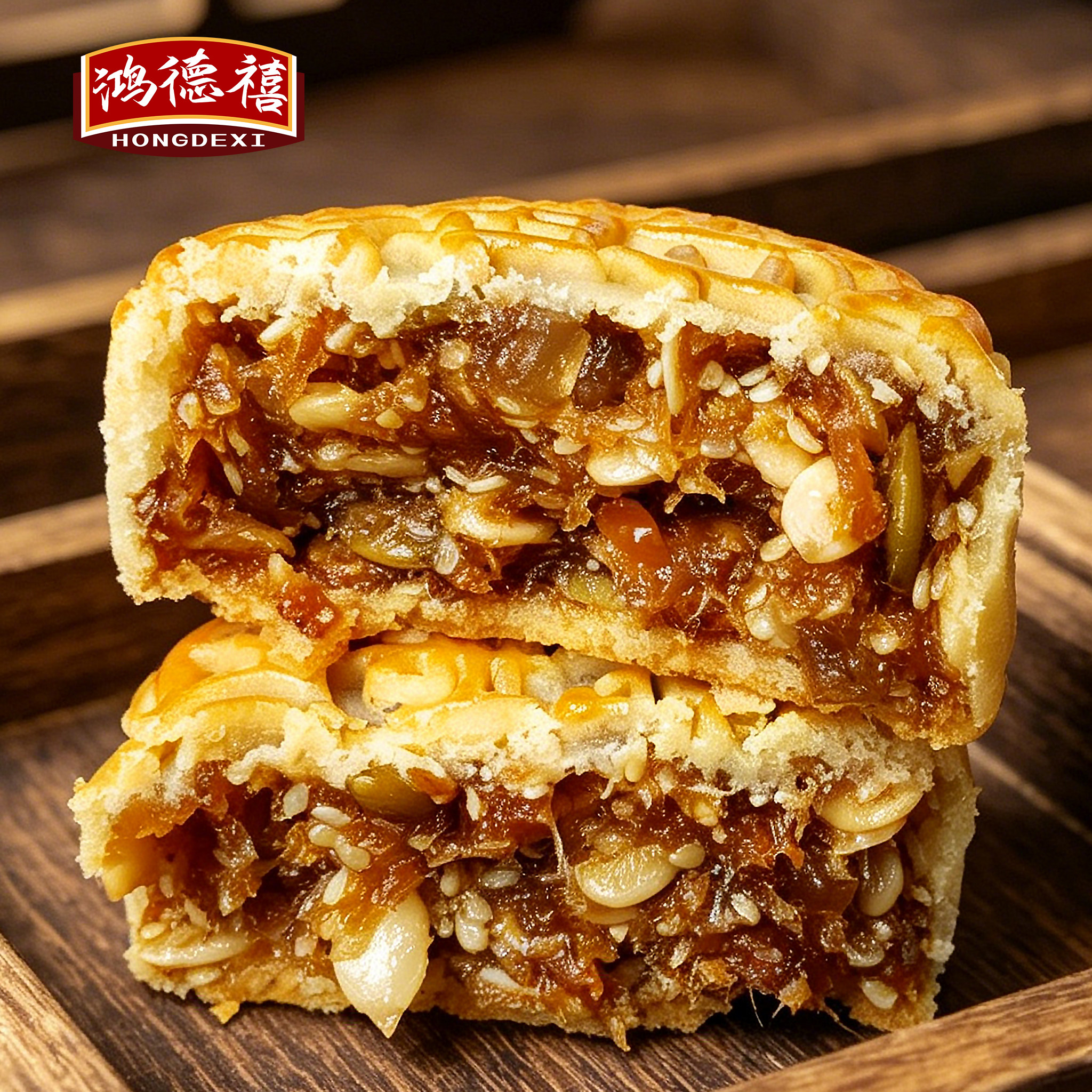广东高州鸿德禧传统老式五仁月饼茂名广式中秋袋装怀旧糕点月饼