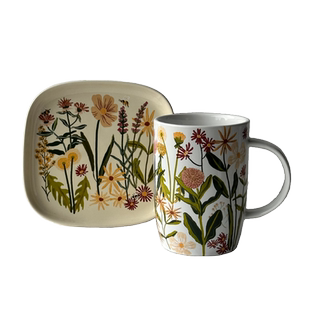 美国NOW繁花争艳下午茶点心陶瓷餐具组合蛋糕点心盘大容量马克杯