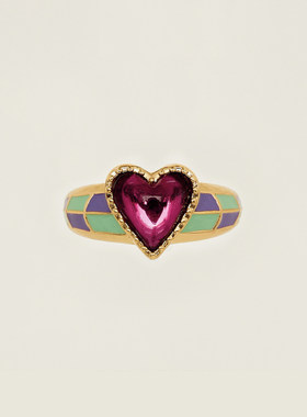 田曦薇孙千同款复古撞色开口戒