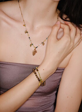 Bolero Shop原创设计椰风葡萄手串多层叠戴天然石串珠双层手链女