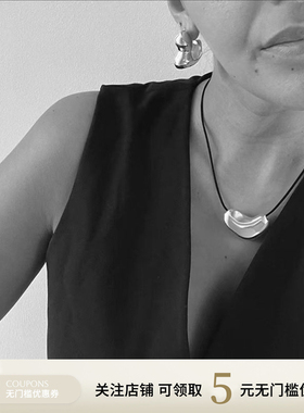 Bolero Shop原创设计时髦颈链不规则爱心皮绳项链欧美复古新品女