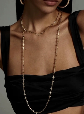 重工版圆心流星系列十字架高定手工打磨保色厚镀k金长链项链26新