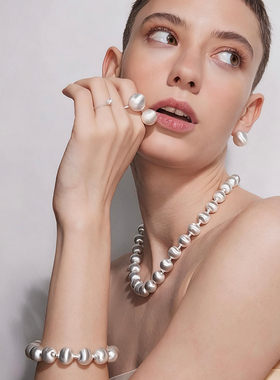 Bolero Shop重工拉丝轻奢毛衣项链气质高级感耳环2025新款套装