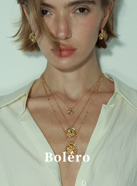 轻奢复古四叶草金币项链女秋冬