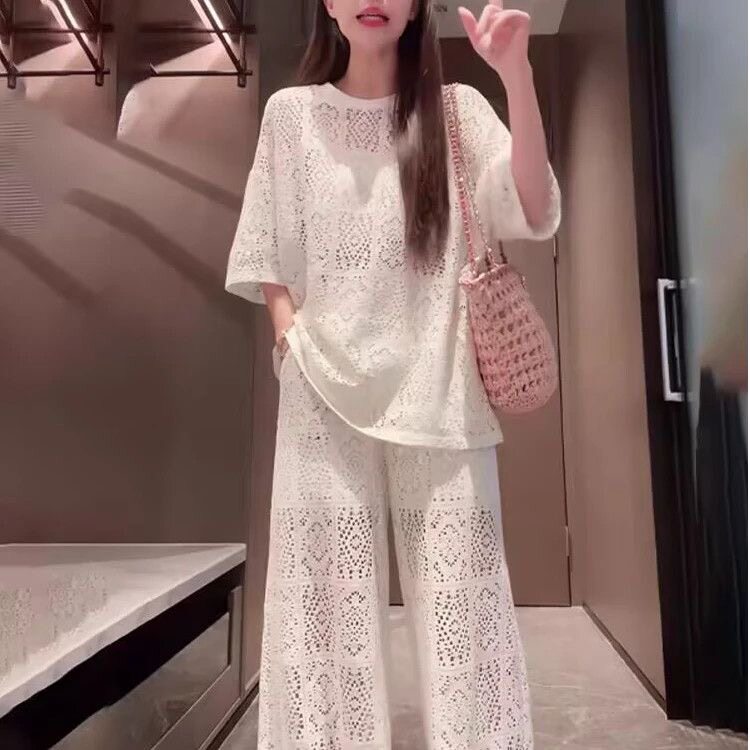 网红爆款白色小香风休闲时尚运动高级今年流行两件套装女春秋森女