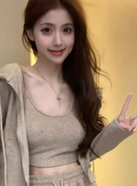 休闲运动套装女春秋新款搭配一整套高级感时尚卫衣卫裤三件套洋气