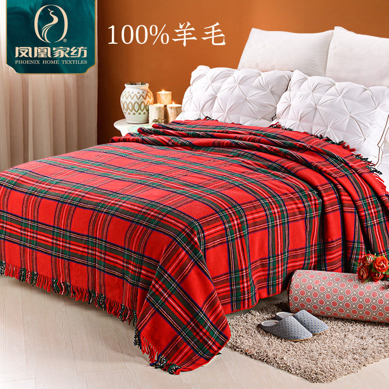凤凰双人红色羊毛毯航空沙发千鸟格盖毯四季通用毛毯波西米亚毯子,床上用品,休闲毯/毛毯/绒毯,淘宝优惠券,粉丝福利购,淘宝优惠卷