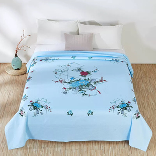 怀旧加厚老式国潮上海老牌纯棉床单夏天铺的床单民光床单花篮