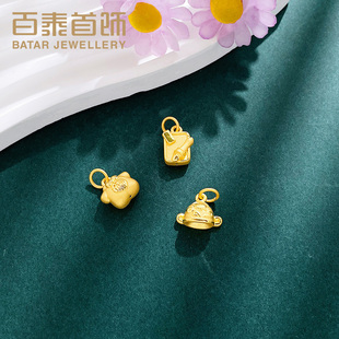 百泰黄金手链女款配件金榜题名转运珠状元路路通Diy足金手串配饰