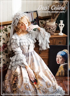 现货DearCeline原创设计 圣母的肖像-华丽飞袖长款连衣裙