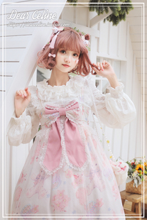 [现货]DearCeline原创设计 樱花兔兔 高腰和风系列背带裙/Lolita