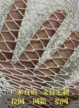 定制白色尼龙网有结鱼网片拉网拖网清塘网箱养殖网抬网养鱼存渔衣