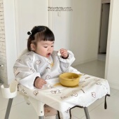 upupfour原创自制韩国ins宝宝吃饭防脏神器罩衣餐椅围兜防脏一体