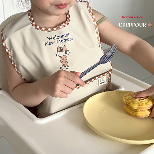 麻花小熊｜upupfour原创韩国ins围兜宝宝喂饭吃饭防水防油围兜