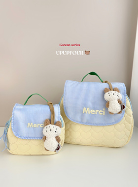 upupfour奶油嘟嘟｜原创自制韩国多功能纯棉绗缝刺绣妈咪包亲子包