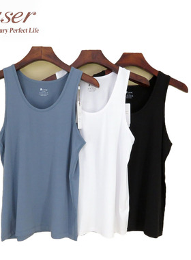凯撒caser男士优可丝打底背心AK022367圆领薄款简约无袖纯色夏季