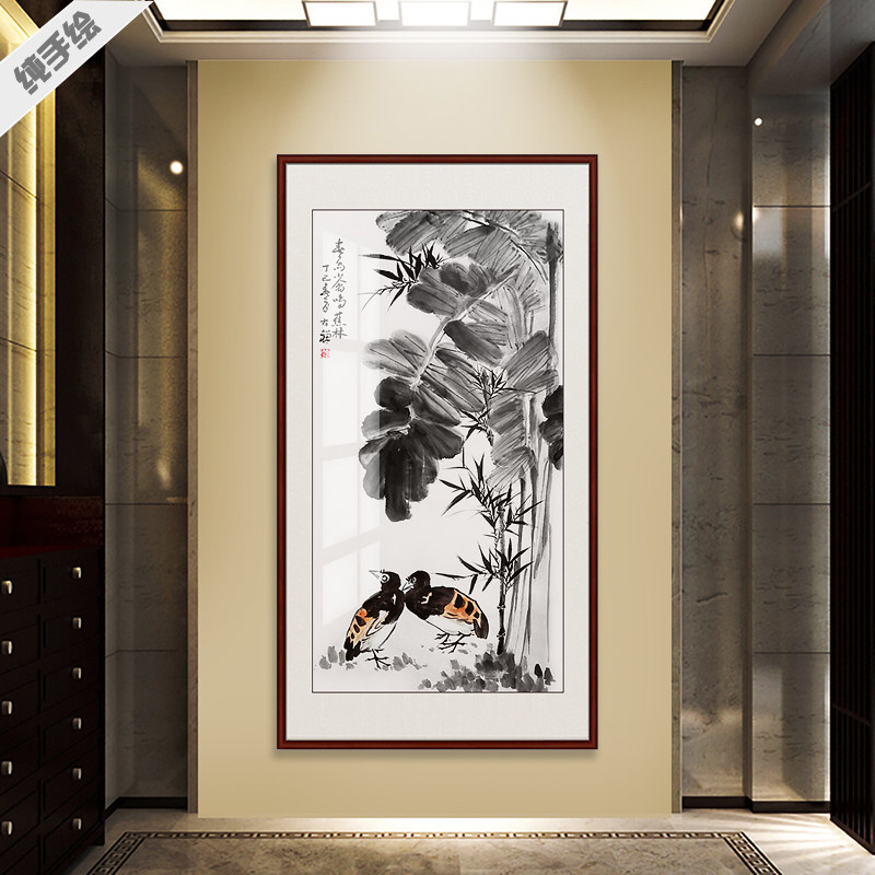 手绘国画中堂花鸟真迹字画